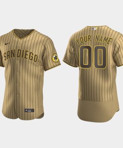 Custom San Diego Padres Tan Brown Flex Base 2020 Alternate Jersey