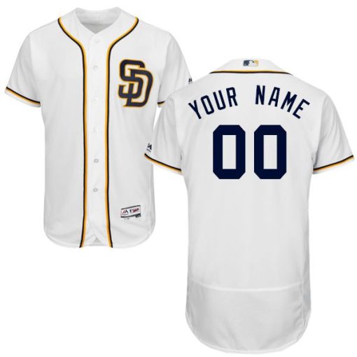 Custom San Diego Padres White Flexbase Collection Jersey