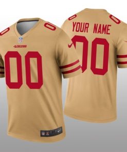 Custom San Francisco 49ers Gold Inverted Legend Jersey