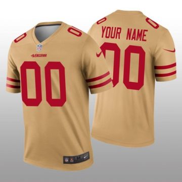 Custom San Francisco 49ers Gold Inverted Legend Jersey