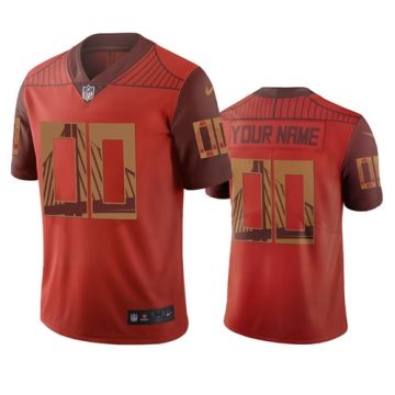 Custom San Francisco 49ers Orange Vapor Limited City Edition Football Jersey