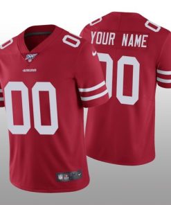 Custom San Francisco 49ers Scarlet Vapor Limited 100th Season Jersey