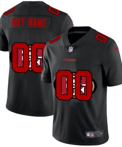 Custom San Francisco 49ers Team Logo Dual Overlap Limited Football Jersey Black