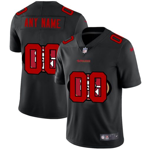 Custom San Francisco 49ers Team Logo Dual Overlap Limited Football Jersey Black