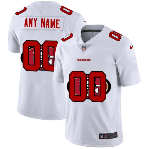 Custom San Francisco 49ers White Team Big Logo Vapor Untouchable Limited Jersey