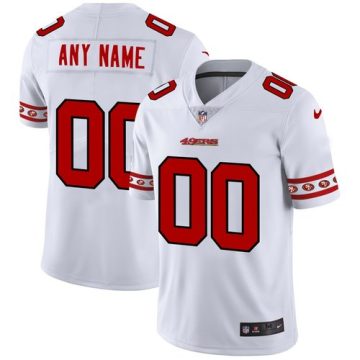 Custom San Francisco 49ers White Team Logo Vapor Limited Football Jersey