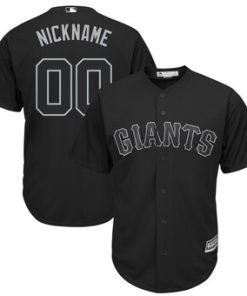 Custom San Francisco Giants 2019 Players' Weekend Cool Base Roster Black Jersey