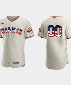 Custom San Francisco Giants 2020 Stars 4th Of July Jersey Cream