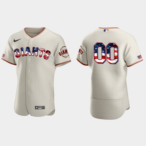 Custom San Francisco Giants 2020 Stars 4th Of July Jersey Cream