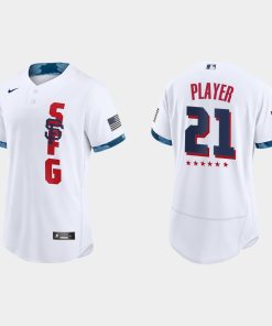 Custom San Francisco Giants 2021 All-star Game Flex Base Jersey White