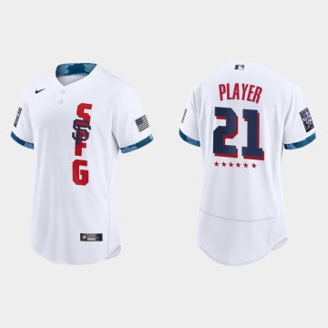 Custom San Francisco Giants 2021 All-star Game Flex Base Jersey White