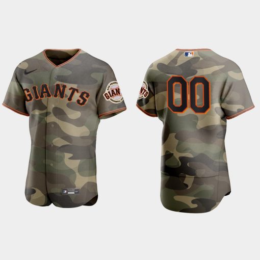 Custom San Francisco Giants 2021 National Armed Forces Day Flex Base Jersey Camo