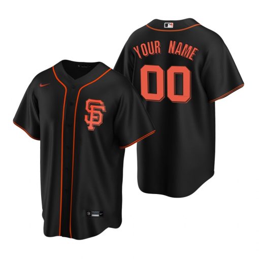 Custom San Francisco Giants Black Cool Base Jersey