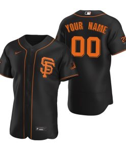 Custom San Francisco Giants Black Flex Base Jersey