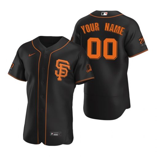 Custom San Francisco Giants Black Flex Base Jersey