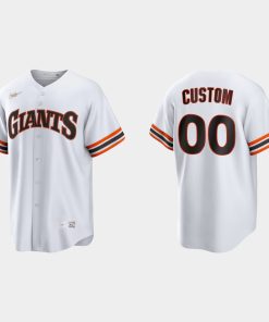 Custom San Francisco Giants Cooperstown Home Jersey White