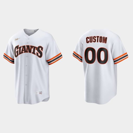 Custom San Francisco Giants Cooperstown Home Jersey White