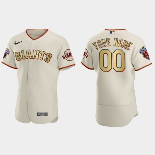 Custom San Francisco Giants Cream Gold 2010 World Series Champions Jersey