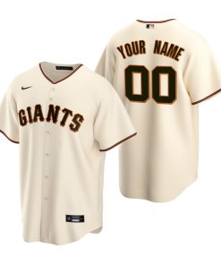 Custom San Francisco Giants Cream Cool Base Home Jersey