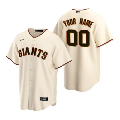 Custom San Francisco Giants Cream Cool Base Home Jersey