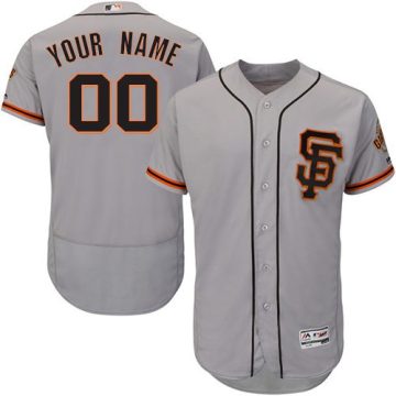 Custom San Francisco Giants Gray Flexbase Collection Jersey