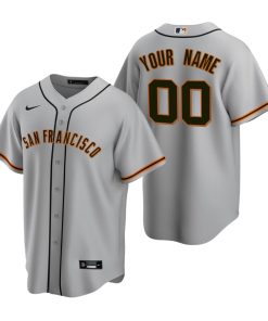 Custom San Francisco Giants Gray Cool Base Road Jersey