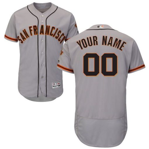 Custom San Francisco Giants Grey Flexbase Collection Jersey