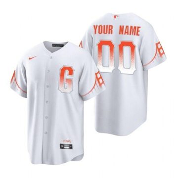 Custom San Francisco Giants White 2021 City Connect Cool Base Jersey