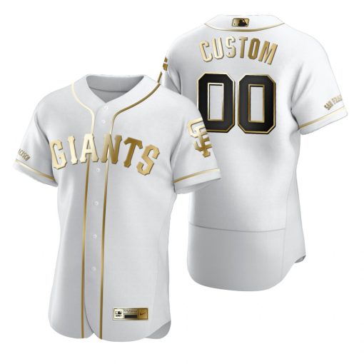 Custom San Francisco Giants White Flex Base Golden Edition Jersey