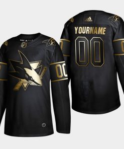 Custom San Jose Sharks 2019 Golden Edition Black Player Jersey