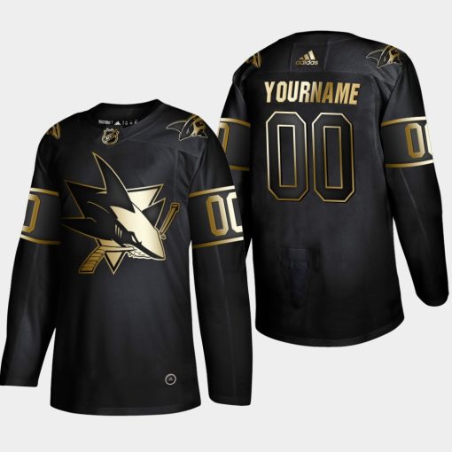 Custom San Jose Sharks 2019 Golden Edition Black Player Jersey