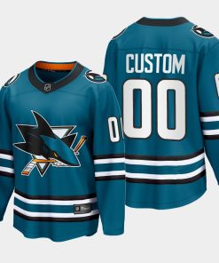 Custom San Jose Sharks 2022-23 Home The Evolve Teal Jersey