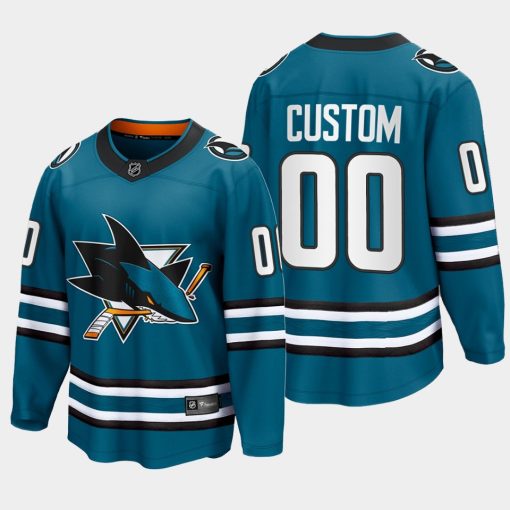 Custom San Jose Sharks 2022-23 Home The Evolve Teal Jersey