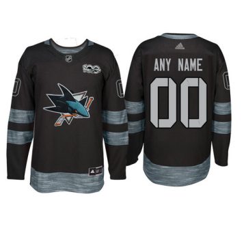 Custom San Jose Sharks Black 1917 2017 100th Anniversary Jersey