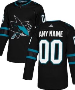 Custom San Jose Sharks Black Alternate Jersey