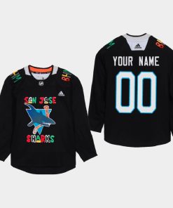 Custom San Jose Sharks Black History Month Black Jersey