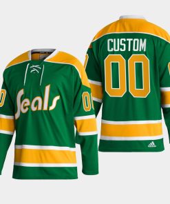 Custom San Jose Sharks Green Reverse Retro 20 Jersey 2022-23 Authentic