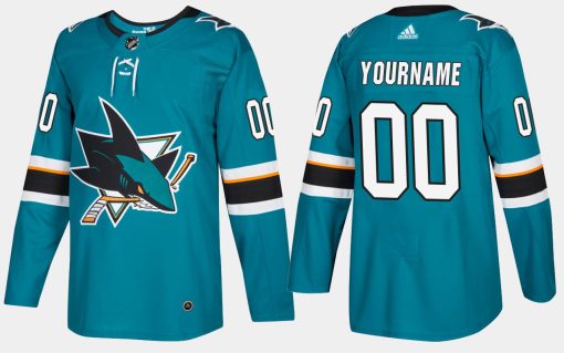 Custom San Jose Sharks Home Teal Jersey