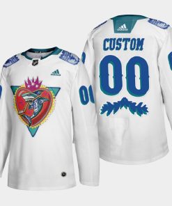 Custom San Jose Sharks Los Tiburones Night White Jersey