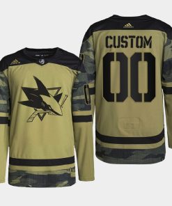 Custom San Jose Sharks Military Appreciation Camo Practice 2022 Jersey