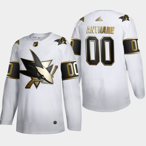 Custom San Jose Sharks Golden Edition White Jersey