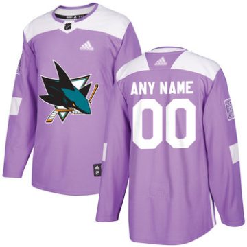 Custom San Jose Sharks Purple Pink Hockey Fights Cancer Practice Jersey