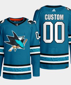 Custom San Jose Sharks Teal Primegreen Home Jersey 2022-23