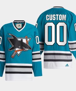 Custom San Jose Sharks Team Classics Teal 2022 Jersey