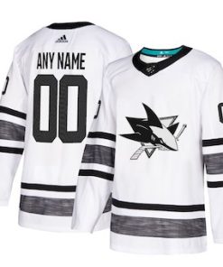 Custom San Jose Sharks White 2019 NHL All Star Game Parley Jersey