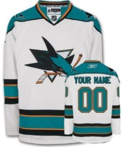 Custom San Jose Sharks White Jersey