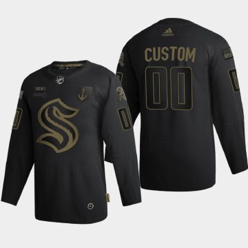 Custom Seattle Kraken Black Veterans Day-Themed Jersey
