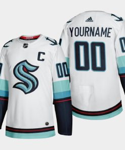 Custom Seattle Kraken 2021 22 White Away Jersey
