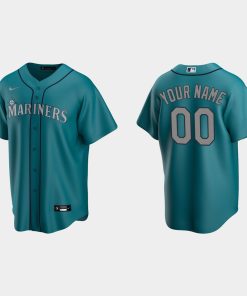 Custom Seattle Mariners Aqua Cool Base Alternate Jersey
