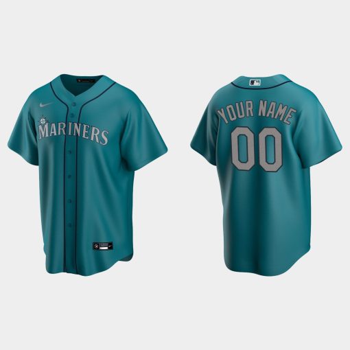 Custom Seattle Mariners Aqua Cool Base Alternate Jersey